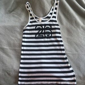 Black and White Stripe Tank Top